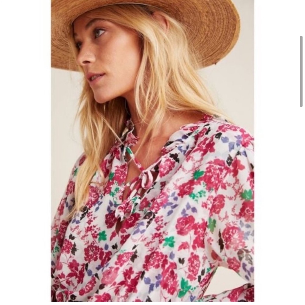 NWT Misa Los Angeles Delilah Floral Mini Dress in Neutral Motif - Picture 3 of 7